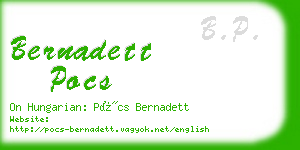 bernadett pocs business card